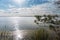 Autumn landscape beautiful lake and sky Yamalo Nenets Autonomous district