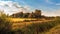 Autumn landscape in beautiful sunlight. Bourgoyen-Ossemeersen, Ghent, Flanders, Belgium