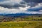 The autumn landscape of Bialka Tatrzanska village with a view of the Tatra Mountains. Poland