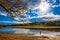 Autumn landscape with a fisherman. Suzun, Novosibirsk region, We