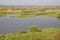 Autumn landscape. Floodplain and river Berezina. Sunny day in October.