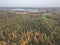 Autumn landscape, forests, drone photo Finland, Scandinavia