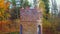 Autumn landscape with hunting tower in the center