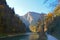 Autumn landscape including Dunajec river in Pieniny national park, Slovakia