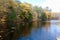 Autumn landscape on lake