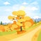 Autumn Landscape Mountain Forest Road Blue Cloud