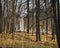 Autumn landscape. Noble estate, rotunda gazebo