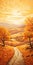 Autumn Landscape Painting By Kelly Vivanco: Tableland With Vibrant Colors