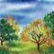 Autumn Landscape. season fall Background with tree