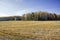 Autumn landscape sloping meadow on a background of forest and mountains