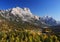 Autumn landscape of Sorapis Group, Dolomites Mountains