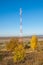 Autumn Landscape, Telephone Relay Tower. engaged in a task or ac