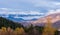 Autumn landscape from Transylvania, Romania, view over the Piatra Craiului mountains