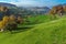 Autumn Landscape of typical Switzerland village near town of Interlaken