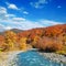 Autumn landscape valley mountain river
