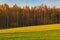 Autumn landscape view fields woods fall colors