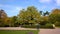 Autumn in Lazienki Park, Warsaw city, Poland