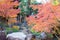 Autumn leaf color at Nagaoka Tenmangu Shrine in Nagaokakyo, Kyoto, Japan. The Shrine was a history of