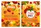 Autumn leaf fall season vector greeting cards