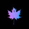 Autumn leaf painted in vibrant gradient holographic neon colors like ghost.