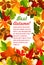 Autumn leaf and pumpkin banner for fall season