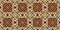 Autumn leaf quilt style vintage seamless banner. Homely cottage core patchwork boho design for 70s ribbon. Natural