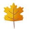 Autumn leave 3D. Fall leaf, minimal 3d render, plasticine, vector