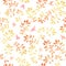 Autumn leaves and birds. Watercolor naive seamless pattern