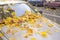 Autumn leaves covered car