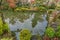 Autumn leaves, Fall foliage and colorful reflections at Enmei-in temple Pond. Kyoto, Japan.