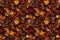 Autumn leaves on the ground top view photo, seamless pattern created with Generative AI technology