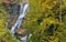 Autumn leaves at Ithaca falls in rural New York