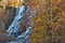 Autumn leaves at Ithaca falls in rural New York