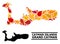 Autumn Leaves - Mosaic Map of Grand Cayman Island