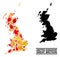 Autumn Leaves - Mosaic Map of Great Britain