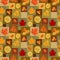 Autumn leaves patchwork pattern