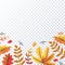 Autumn leaves pattern on transparent background