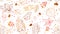 Autumn leaves seamless pattern. Season floral horizontal wallpaper. Fall leaf nature background