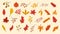 Autumn Leaves Set, Vector Illustration, Autumn leaves or fall foliage icons, Falling poplar, autumn leaves for seasonal holiday