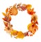 Autumn leaves watercolor wreaths and frame border