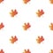 Autumn maple leaf triangle shape seamless pattern backgrounds. Wrapping paper template. Polygonal design