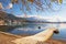 Autumn Mediterranean landscape. Montenegro, Bay of Kotor. View of Tivat city