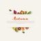 Autumn minimalist sale label with leaves
