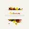 Autumn minimalist sale label with leaves