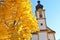 Autumn in Mittersill, Austria. Parish church.