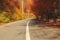 Autumn motion blurred road