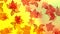 Autumn motive. Falling leaves on a yellow background.