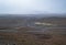 Autumn mountain views along the Kjolur Highland Road F35, Iceland, Europe. Autumn snowstorm beginning