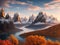 Autumn mountains Incorporate a foreground element made with generative ai