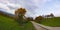 Autumn Natural Panoramic Abstract Art Landscape Road